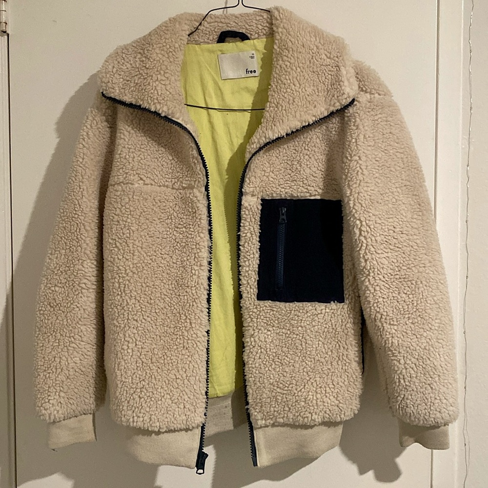 Aritzia Wilfred free Sherpa jacket with corduroy pocket detail - XS